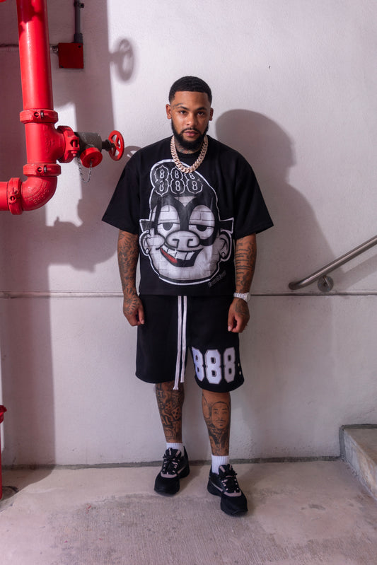 888 IRWIN BLACK/GRAY & WHITE TEE