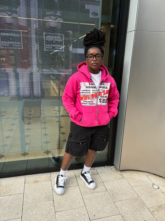 888 PRICE TAG HOT PINK HODDIE