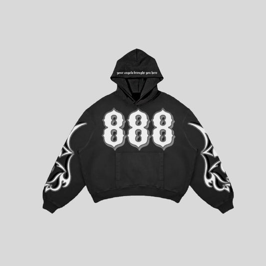 888 BLACK & WHITE HOODIE