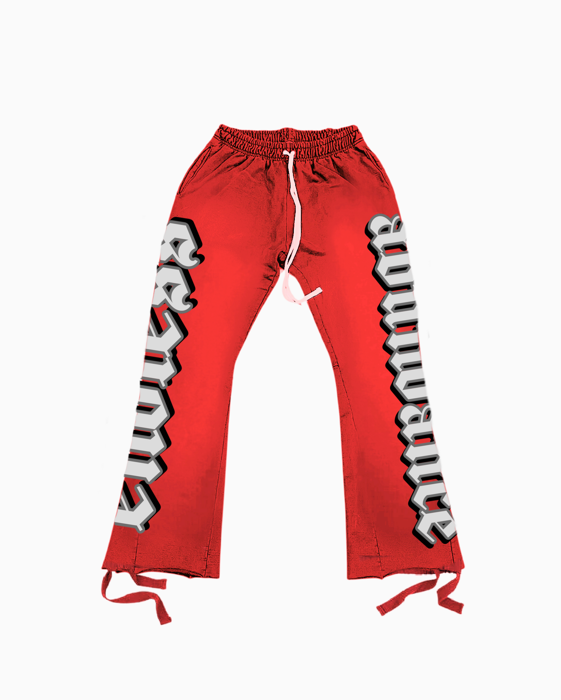 FLAME SWEATPANTS WHITE & RED